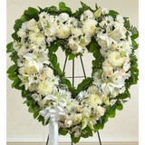 Forever Cherished Floral Heart Tribute – White