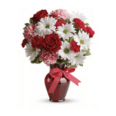 Hugs and Kisses Bouquet with Red Roses