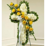 Peace & Love Standing Cross – Yellow