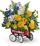 It's a Boy Flowers in Wagon for a New Baby