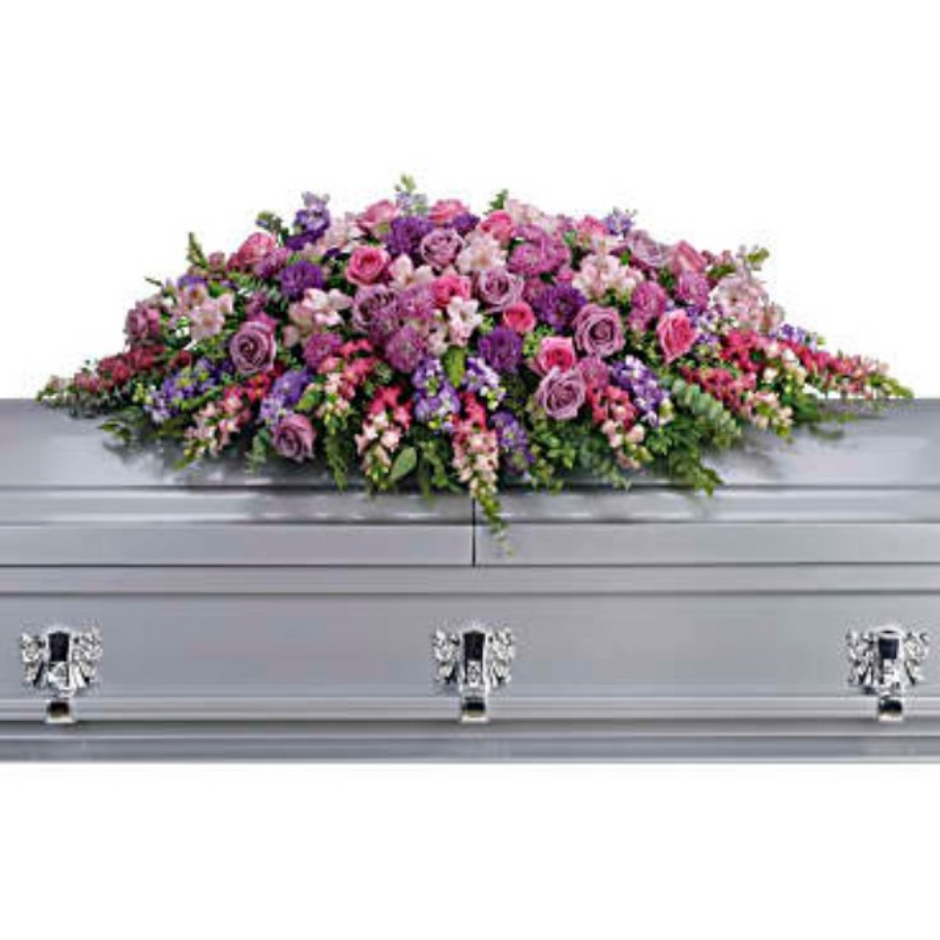 Teleflora's Lavender Tribute Casket Spray – Miriam Blooms